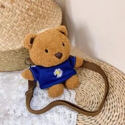 Apparel Brown Bear Bag -Kawaii Store kawaiies plushies plush softtoy brown bear bag accessories blue tee 273910