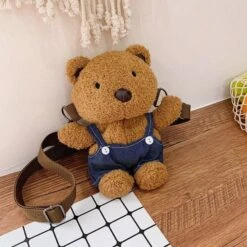 Apparel Brown Bear Bag -Kawaii Store kawaiies plushies plush softtoy brown bear bag accessories dungaree 160318