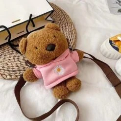 Apparel Brown Bear Bag -Kawaii Store kawaiies plushies plush softtoy brown bear bag accessories pink hoodie 439632
