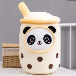Bubble Tea Panda Family Plushies -Kawaii Store kawaiies plushies plush softtoy bubble tea panda family plushies new soft toy yellow 20cm 835417