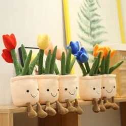 Bubbly Tulip Flower Pot Plush -Kawaii Store kawaiies plushies plush softtoy bubbly tulip flower pot plush new soft toy 416554