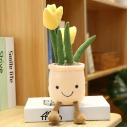 Bubbly Tulip Flower Pot Plush -Kawaii Store kawaiies plushies plush softtoy bubbly tulip flower pot plush new soft toy sunning yellow 344385