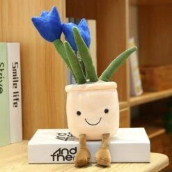 Bubbly Tulip Flower Pot Plush -Kawaii Store kawaiies plushies plush softtoy bubbly tulip flower pot plush soft toy blazing blue 644405