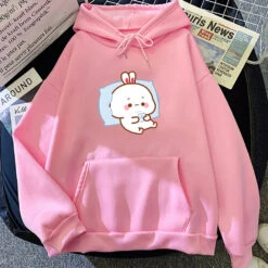 Apparel Bubu The Chilling Bunny Unisex Hoodie -Kawaii Store kawaiies plushies plush softtoy bubu the chilling bunny unisex hoodie apparel pink xs 138964