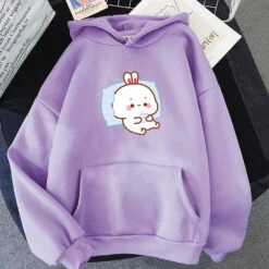 Apparel Bubu The Chilling Bunny Unisex Hoodie -Kawaii Store kawaiies plushies plush softtoy bubu the chilling bunny unisex hoodie apparel purple xs 881654