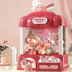 Bunny Bear Rainbow Mini Claw Machine -Kawaii Store kawaiies plushies plush softtoy bunny bear rainbow mini claw machine toys 177585