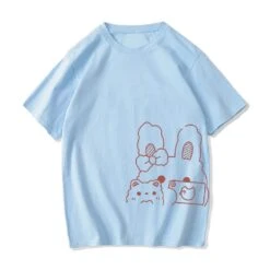 Apparel Bunny Bestie Selfie Cotton Women's Tee -Kawaii Store kawaiies plushies plush softtoy bunny bestie selfie cotton womens tee tops blue xs 253356
