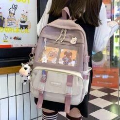 Apparel Canvas Kekemi Bear Friends Backpack -Kawaii Store kawaiies plushies plush softtoy canvas kekemi bear friends backpack with cow keychain new bags 900577