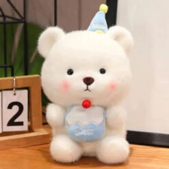 Capybara & Bear Happy Birthday Cake Plushies -Kawaii Store kawaiies plushies plush softtoy capybara bear happy birthday cake plushies soft toy bear blue 184574