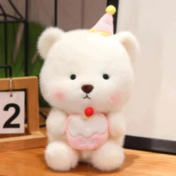 Capybara & Bear Happy Birthday Cake Plushies -Kawaii Store kawaiies plushies plush softtoy capybara bear happy birthday cake plushies soft toy bear pink 501380