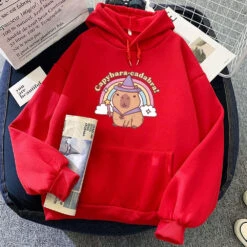 Apparel Capybara-Cadabra Rainbow Magician Unisex Hoodie -Kawaii Store kawaiies plushies plush softtoy capybara cadabra rainbow magician unisex hoodie apparel red xs 619411