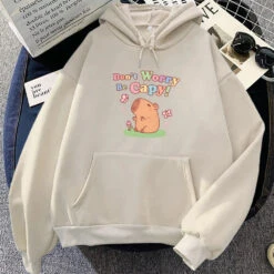 Apparel Capybara Don't Worry Be Capy Unisex Hoodie -Kawaii Store kawaiies plushies plush softtoy capybara dont worry be capy unisex hoodie apparel cream xl 495934