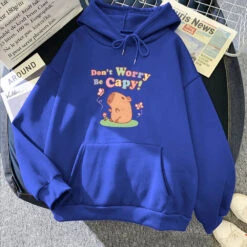 Apparel Capybara Don't Worry Be Capy Unisex Hoodie -Kawaii Store kawaiies plushies plush softtoy capybara dont worry be capy unisex hoodie apparel dark blue xxxl 273514