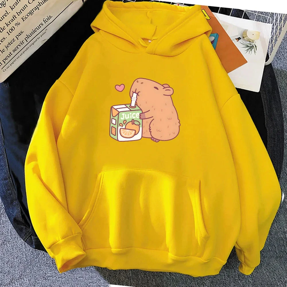 Apparel Capybara Drinking Orange Juice Unisex Hoodie 11 Apparel Capybara Drinking Orange Juice Unisex Hoodie - Image 9