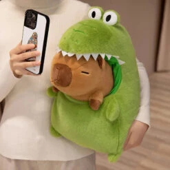 Capybara Green Dinosaur Outfit Plushie -Kawaii Store kawaiies plushies plush softtoy capybara green dinosaur outfit plushie soft toy 334451