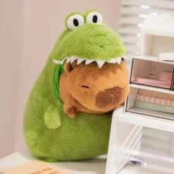 Capybara Green Dinosaur Outfit Plushie -Kawaii Store kawaiies plushies plush softtoy capybara green dinosaur outfit plushie soft toy 404058