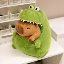 Capybara Green Dinosaur Outfit Plushie -Kawaii Store kawaiies plushies plush softtoy capybara green dinosaur outfit plushie soft toy 538287