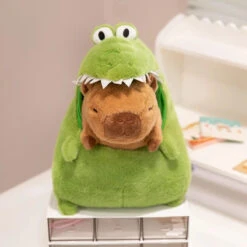 Capybara Green Dinosaur Outfit Plushie -Kawaii Store kawaiies plushies plush softtoy capybara green dinosaur outfit plushie soft toy 555987