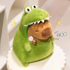 Capybara Green Dinosaur Outfit Plushie -Kawaii Store kawaiies plushies plush softtoy capybara green dinosaur outfit plushie soft toy 780910