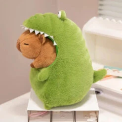 Capybara Green Dinosaur Outfit Plushie -Kawaii Store kawaiies plushies plush softtoy capybara green dinosaur outfit plushie soft toy 844408