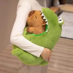 Capybara Green Dinosaur Outfit Plushie -Kawaii Store kawaiies plushies plush softtoy capybara green dinosaur outfit plushie soft toy 859752