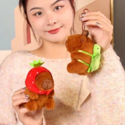 Capybara Keychain Pendant Plush -Kawaii Store kawaiies plushies plush softtoy capybara keychain pendant plush soft toy 763811