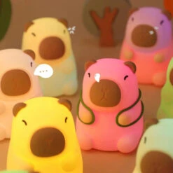 Capybara Turtle Backpack LED Night Light -Kawaii Store kawaiies plushies plush softtoy capybara turtle backpack led night light home decor 357026