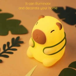 Capybara Turtle Backpack LED Night Light -Kawaii Store kawaiies plushies plush softtoy capybara turtle backpack led night light home decor 599398