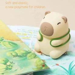 Capybara Turtle Backpack LED Night Light -Kawaii Store kawaiies plushies plush softtoy capybara turtle backpack led night light home decor 660390