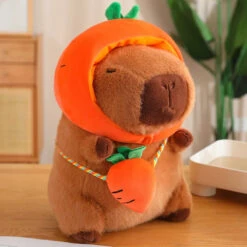 Capybara With Vegetable Hats Plushie -Kawaii Store kawaiies plushies plush softtoy capybara with vegetable hats plushie soft toy carrot 40cm 451159