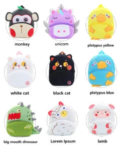 Apparel Cartoon Animal Children's BackPack Collection -Kawaii Store kawaiies plushies plush softtoy cartoon animal childrens backpack collection bags 898793