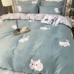 Cartoon Cat Dog 120gsm Polyester Bedding Set 15 Cartoon Cat Dog 120gsm Polyester Bedding Set -Kawaii Store kawaiies plushies plush softtoy cartoon cat dog 120gsm polyester bedding set bedding sets 945764
