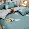 Cartoon Cat Dog 120gsm Polyester Bedding Set -Kawaii Store kawaiies plushies plush softtoy cartoon cat dog 120gsm polyester bedding set bedding sets cat single 568669