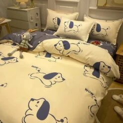 Cartoon Cat Dog 120gsm Polyester Bedding Set 18 Cartoon Cat Dog 120gsm Polyester Bedding Set -Kawaii Store kawaiies plushies plush softtoy cartoon cat dog 120gsm polyester bedding set bedding sets dog single 117061