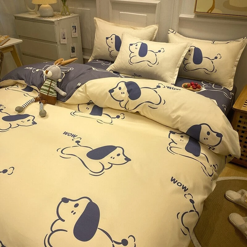 Cartoon Cat Dog 120gsm Polyester Bedding Set 10 Cartoon Cat Dog 120gsm Polyester Bedding Set - Image 8