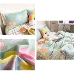 Cartoon Floral Pink Purple Green Bedding Set Collection 28 Cartoon Floral Pink Purple Green Bedding Set Collection -Kawaii Store kawaiies plushies plush softtoy cartoon floral pink purple green bedding set collection home decor 503004
