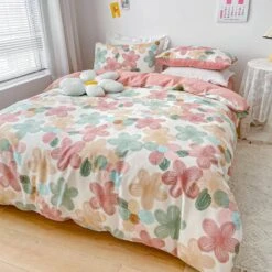 Cartoon Floral Pink Purple Green Bedding Set Collection 29 Cartoon Floral Pink Purple Green Bedding Set Collection -Kawaii Store kawaiies plushies plush softtoy cartoon floral pink purple green bedding set collection home decor 967989