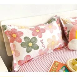Cartoon Floral Pink Purple Green Bedding Set Collection 23 Cartoon Floral Pink Purple Green Bedding Set Collection -Kawaii Store kawaiies plushies plush softtoy cartoon floral pink purple green bedding set collection home decor 987476