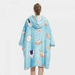 Apparel Cartoon Japanese Sushi Oversized Thick Blanket Hoodie -Kawaii Store kawaiies plushies plush softtoy cartoon japanese sushi oversized thick blanket hoodie apparel 844909