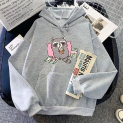 Apparel Cartoon Raccoon Bubble Tea Unisex Hoodie 34 Apparel Cartoon Raccoon Bubble Tea Unisex Hoodie -Kawaii Store kawaiies plushies plush softtoy cartoon raccoon bubble tea unisex hoodie apparel gray xs 168894