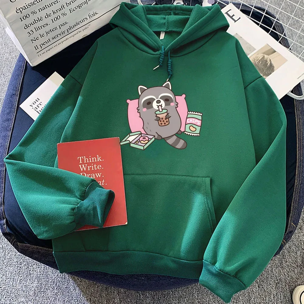 Apparel Cartoon Raccoon Bubble Tea Unisex Hoodie 13 Apparel Cartoon Raccoon Bubble Tea Unisex Hoodie - Image 11