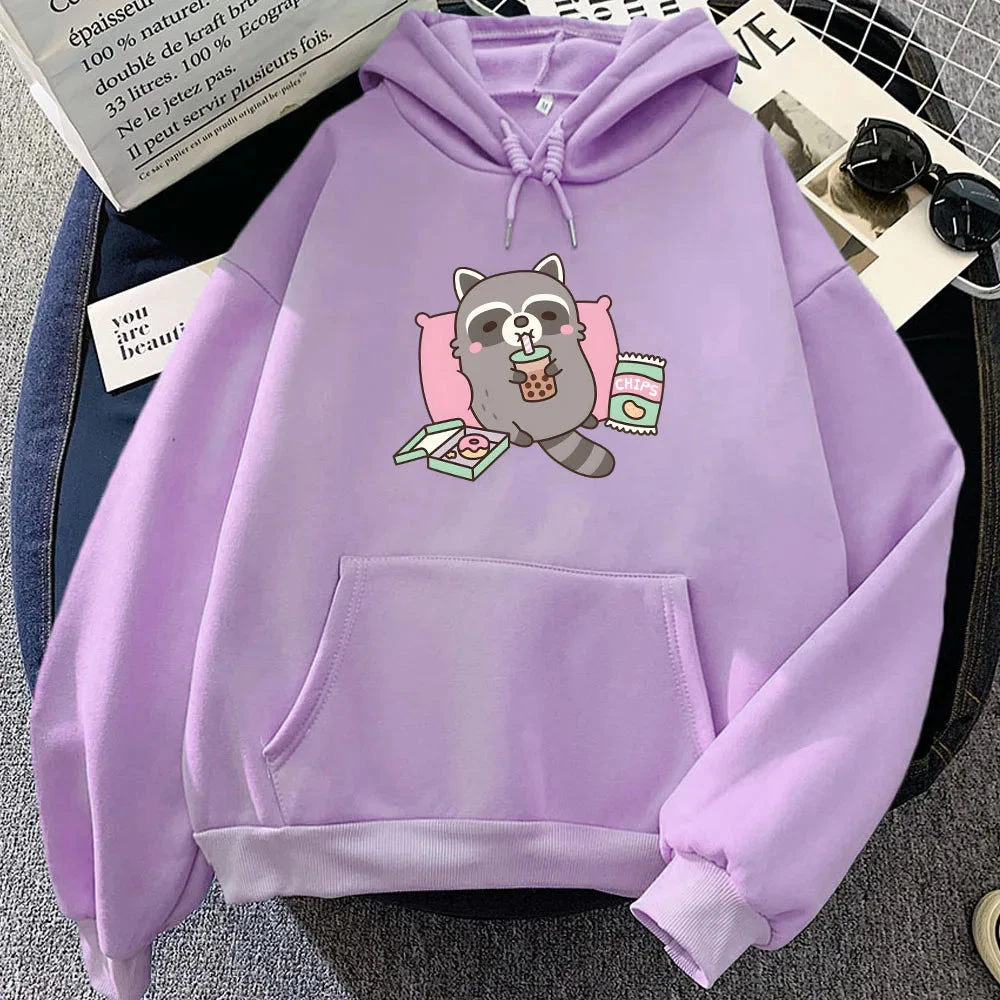 Apparel Cartoon Raccoon Bubble Tea Unisex Hoodie 10 Apparel Cartoon Raccoon Bubble Tea Unisex Hoodie - Image 8