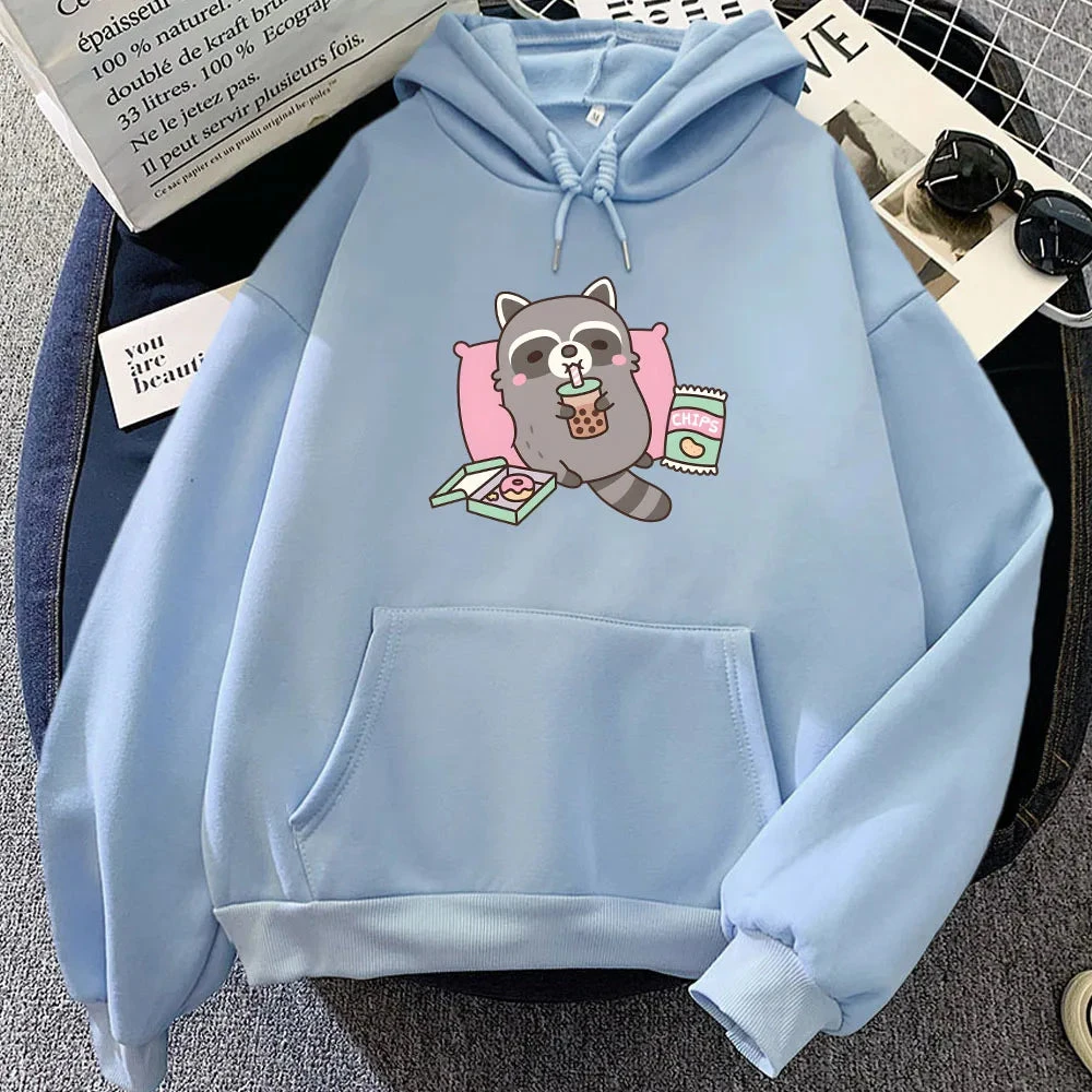 Apparel Cartoon Raccoon Bubble Tea Unisex Hoodie 8 Apparel Cartoon Raccoon Bubble Tea Unisex Hoodie - Image 6