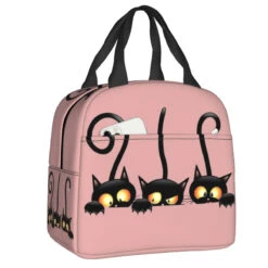 Cat Illustration Halloween Themed Lunch Bags -Kawaii Store kawaiies plushies plush softtoy cat illustration halloween themed lunch bags bag pink 625600