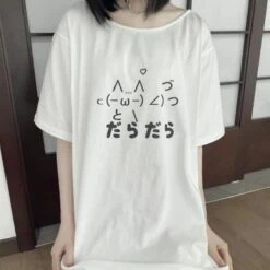 Apparel Cat Symbol Japanese Text White Women's Tee