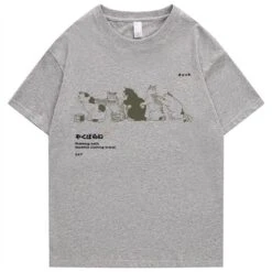 Apparel Cats Scratching Cats Backs Unisex Tee -Kawaii Store kawaiies plushies plush softtoy cats scratching cats backs unisex tee tops gray s 322139