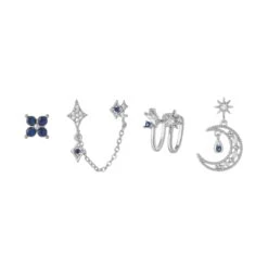 Celestial Moon & Star 18k Gold-plating Earrings (4pc Set) 12 Celestial Moon & Star 18k Gold-plating Earrings (4pc Set) -Kawaii Store kawaiies plushies plush softtoy celestial moon star 18k gold plating earrings 4pc set jewelry silver 941683