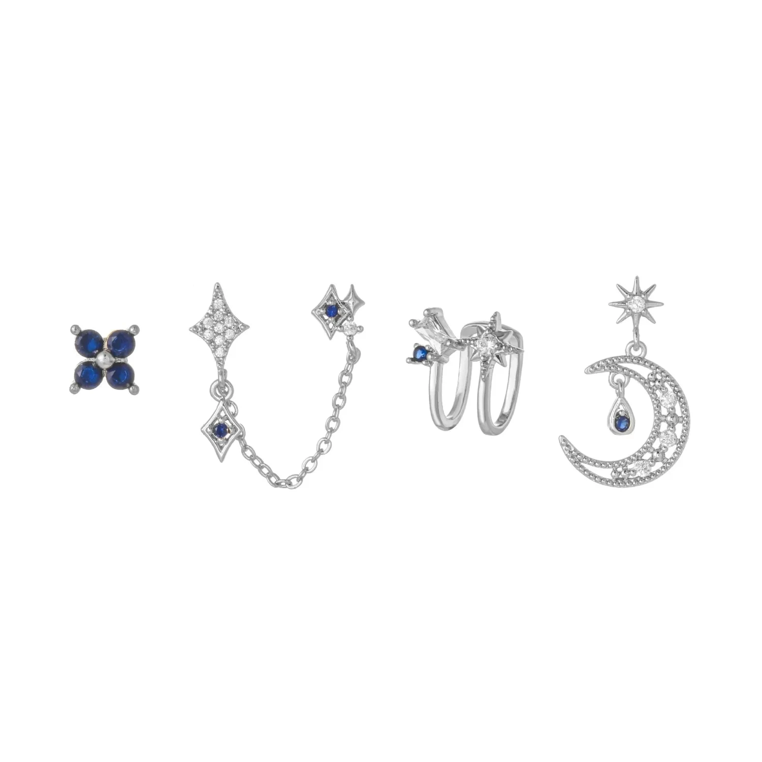 Celestial Moon & Star 18k Gold-plating Earrings (4pc Set) 7 Celestial Moon & Star 18k Gold-plating Earrings (4pc Set) - Image 5