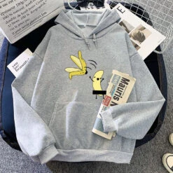 Apparel Cheeky Naked Banana Unisex Hoodies -Kawaii Store kawaiies plushies plush softtoy cheeky naked banana unisex hoodies hoodies gray s 219234