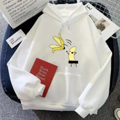 Apparel Cheeky Naked Banana Unisex Hoodies -Kawaii Store kawaiies plushies plush softtoy cheeky naked banana unisex hoodies hoodies white s 603506